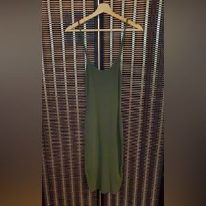 Dark green tight fitting dress (lightly used) spaghetti straps